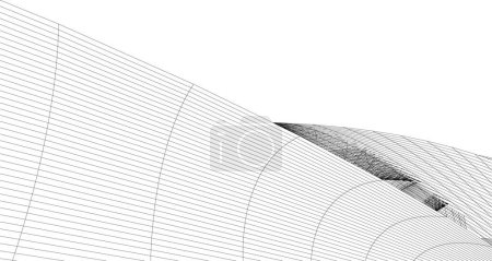 Téléchargez les illustrations : Perspective futuriste, conception abstraite de papier peint architectural, fond de concept géométrique numérique - en licence libre de droit