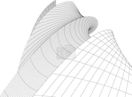 Photo pour Perspective futuriste, conception abstraite de papier peint architectural, fond de concept géométrique numérique - image libre de droit