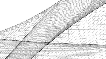 Téléchargez les photos : Perspective futuriste, conception abstraite de papier peint architectural, fond de concept géométrique numérique - en image libre de droit