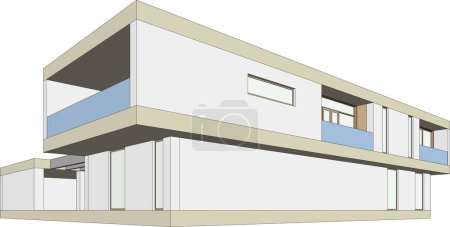 Illustration for Modern architecture building 3d illustration - Royalty Free Image