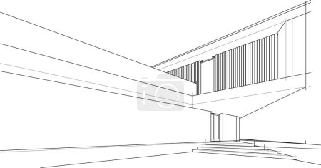 Ilustración de Diseño abstracto de papel pintado arquitectónico, fondo de concepto digital - Imagen libre de derechos