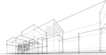 Téléchargez les illustrations : Abstract architectural wallpaper high building design, digital concept background - en licence libre de droit