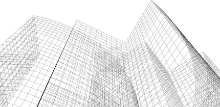 Ilustración de Abstract architectural wallpaper high building design, digital concept background - Imagen libre de derechos