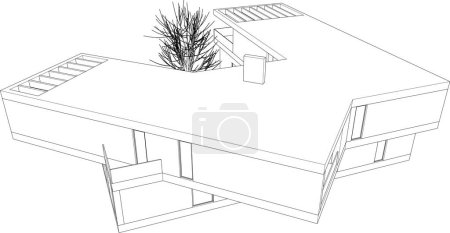 Ilustración de Bosquejo de concepto de casa 3d ilustración - Imagen libre de derechos