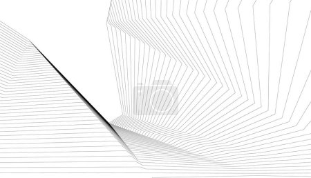 Téléchargez les illustrations : Perspective futuriste, conception abstraite de papier peint architectural, fond de concept numérique - en licence libre de droit