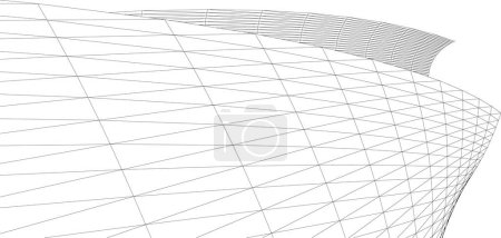 Illustration for Futuristic perspective, abstract architectural wallpaper design, digital concept  background, facade of the skyscraper - Royalty Free Image