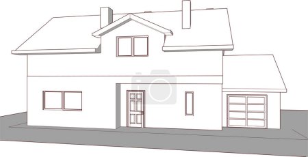 Illustration for House concept sketch 3d illustration - Royalty Free Image