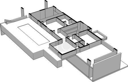 Téléchargez les illustrations : Conception de la maison croquis Illustration 3D - en licence libre de droit