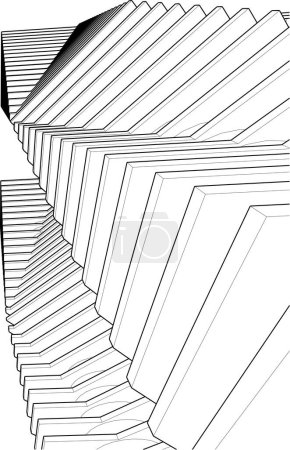 Illustration for Abstract architectural wallpaper skyscrapers design, digital concept background - Royalty Free Image