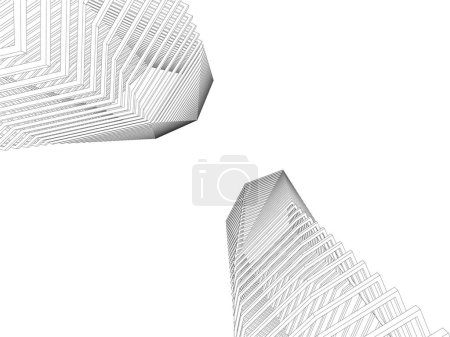 Illustration for Abstract architectural wallpaper skyscrapers design, digital concept background - Royalty Free Image