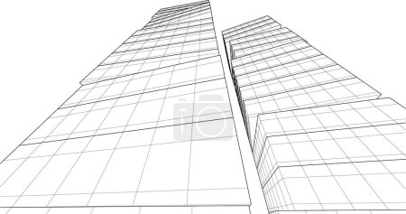 Téléchargez les illustrations : Abstrait architecture papier peint gratte-ciel design, fond de concept numérique - en licence libre de droit