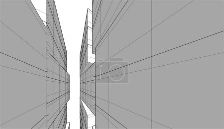 Ilustración de Fondo futurista abstracto, diseño gráfico moderno para un negocio, diseño de rascacielos de papel pintado, fondo de concepto digital. fondo de pantalla arquitectónico abstracto - Imagen libre de derechos