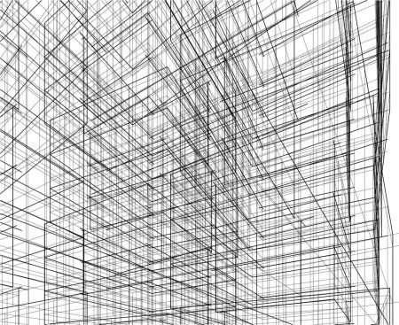 Ilustración de Fondo futurista abstracto, diseño gráfico moderno para un negocio, diseño de rascacielos de papel pintado, fondo de concepto digital. fondo de pantalla arquitectónico abstracto - Imagen libre de derechos