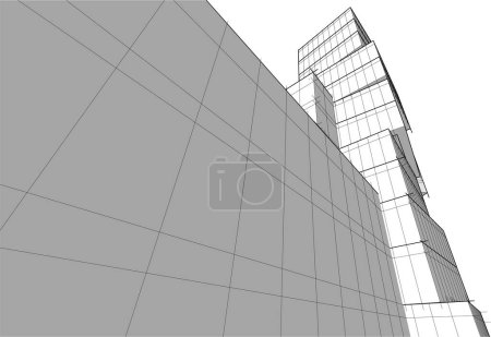 Téléchargez les illustrations : Abstract purple architectural wallpaper skyscraper design, digital concept background - en licence libre de droit