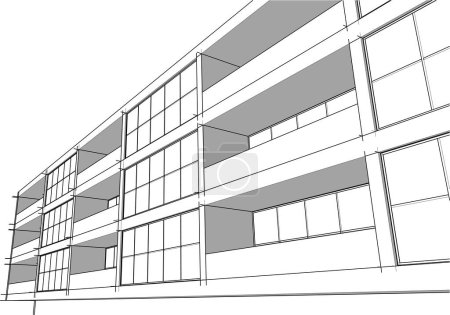 Téléchargez les illustrations : Abstract purple architectural wallpaper high building design, digital concept background - en licence libre de droit