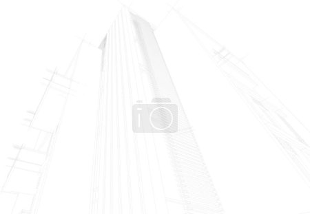 Illustration for Abstract architectural wallpaper high building design, digital concept background - Royalty Free Image