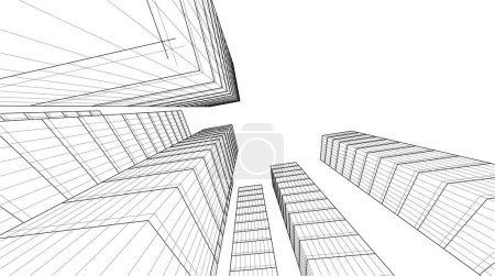 Téléchargez les illustrations : Abstract architectural wallpaper high building design, digital concept background - en licence libre de droit