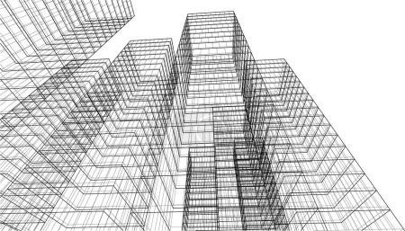 Téléchargez les illustrations : Papier peint architectural abstrait design de bâtiment élevé, fond de concept numérique - en licence libre de droit
