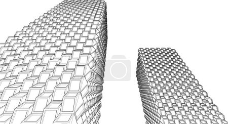 Illustration for Abstract architectural wallpaper high building design, digital concept background - Royalty Free Image