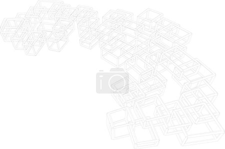 Illustration for Abstract architectural wallpaper design, digital concept background - Royalty Free Image