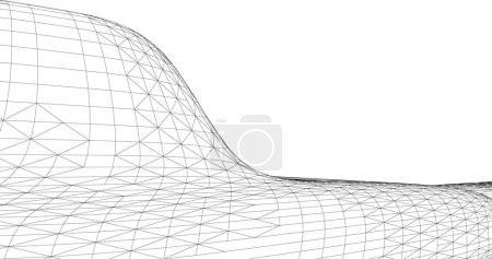 Illustration for Abstract drawing lines in architectural art concept, minimal geometrical shapes. - Royalty Free Image