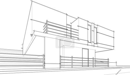 Foto de Edificio de la casa dibujo arquitectónico vector ilustración - Imagen libre de derechos