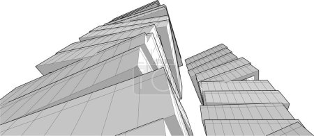 Illustration for Abstract architectural wallpaper skyscraper building design, digital concept background - Royalty Free Image