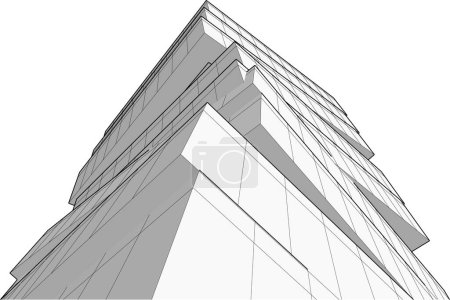 Illustration for Abstract architectural wallpaper skyscraper building design, digital concept background - Royalty Free Image