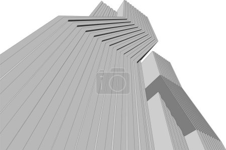Illustration for 3 d architectural art, digital wallpaper - Royalty Free Image