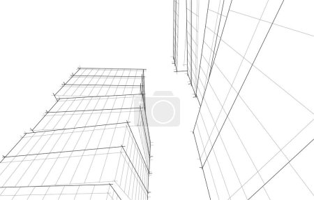 Illustration for Futuristic perspective, abstract architectural wallpaper vector design, digital concept  background - Royalty Free Image