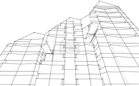 Ilustración de Diseño abstracto del fondo de pantalla de arquitectura del edificio alto, ilustración vectorial - Imagen libre de derechos