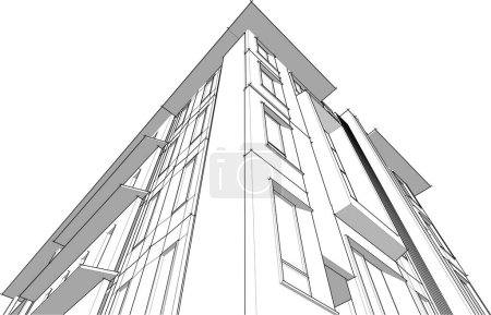 Illustration for Abstract architecture wallpaper design of the high building, vector illustration - Royalty Free Image