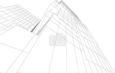 Illustration for Futuristic city skyscrapers background, vector illustration - Royalty Free Image
