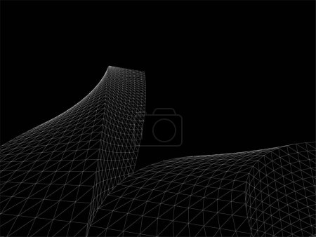 Illustration for Abstract futuristic background,modern graphic design for a business, wallpaper skyscrapers design, vector illustration. abstract architectural wallpaper - Royalty Free Image