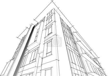 Ilustración de Diseño abstracto del fondo de pantalla de arquitectura del edificio alto, ilustración vectorial - Imagen libre de derechos