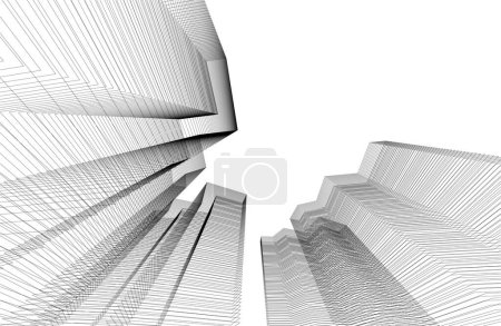 Téléchargez les illustrations : Futuriste abstrait gratte-ciel fond, illustration vectorielle - en licence libre de droit