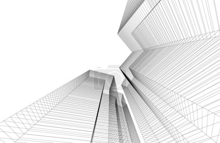 Téléchargez les illustrations : Futuriste abstrait gratte-ciel fond, illustration vectorielle - en licence libre de droit