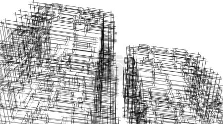 Téléchargez les illustrations : Futuriste gratte-ciel de la ville fond, illustration vectorielle - en licence libre de droit