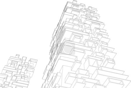 Téléchargez les photos : Futuriste gratte-ciel de la ville fond, illustration vectorielle - en image libre de droit