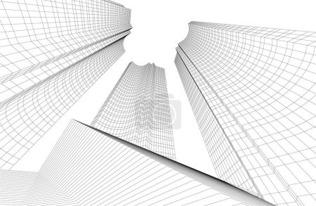 Téléchargez les photos : Futuriste gratte-ciel de la ville fond, illustration vectorielle - en image libre de droit