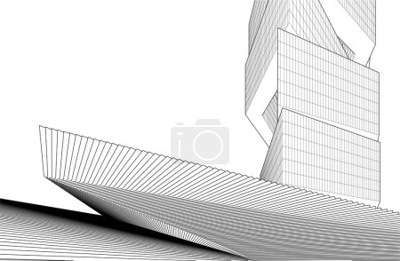 Téléchargez les illustrations : Futuriste gratte-ciel de la ville fond, illustration vectorielle - en licence libre de droit