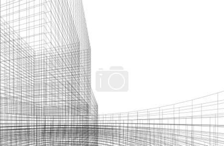 Illustration for Futuristic city skyscrapers background, vector illustration - Royalty Free Image
