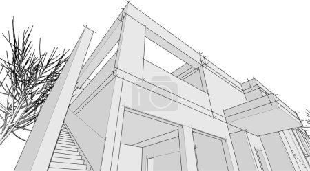 Illustration for House concept sketch 3 d illustration - Royalty Free Image