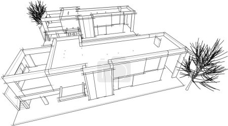 Illustration for House concept sketch 3 d illustration - Royalty Free Image