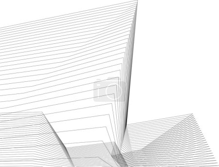 Téléchargez les illustrations : Perspective futuriste, conception abstraite de papier peint architectural, fond vectoriel concept géométrique numérique - en licence libre de droit