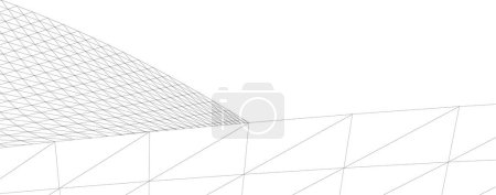 Téléchargez les illustrations : Fond futuriste abstrait, design graphique moderne pour une entreprise, conception de gratte-ciel de papier peint, illustration vectorielle numérique. papier peint architectural abstrait - en licence libre de droit
