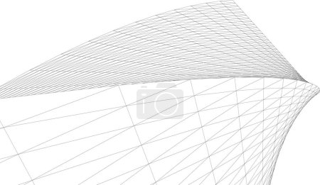 Ilustración de Fondo futurista abstracto, diseño gráfico moderno para un negocio, diseño de rascacielos de papel pintado, ilustración vectorial digital. fondo de pantalla arquitectónico abstracto - Imagen libre de derechos