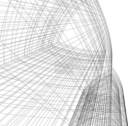 Ilustración de Fondo futurista abstracto, diseño gráfico moderno para un negocio, diseño de rascacielos de papel pintado, ilustración vectorial digital. fondo de pantalla arquitectónico abstracto - Imagen libre de derechos