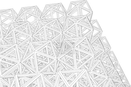 Ilustración de Fondo futurista abstracto, diseño gráfico moderno para un negocio, diseño de rascacielos de papel pintado, ilustración vectorial. fondo de pantalla arquitectónico abstracto - Imagen libre de derechos