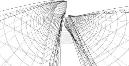 Illustration for Abstract futuristic background, modern graphic design for a business, wallpaper skyscrapers design, vector illustration. abstract architectural wallpaper - Royalty Free Image